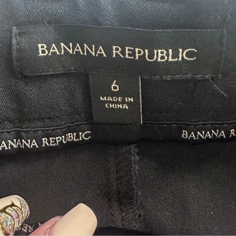 Banana Republic Slim Straight Cropped Pant Black‎ Womens 6 NWT